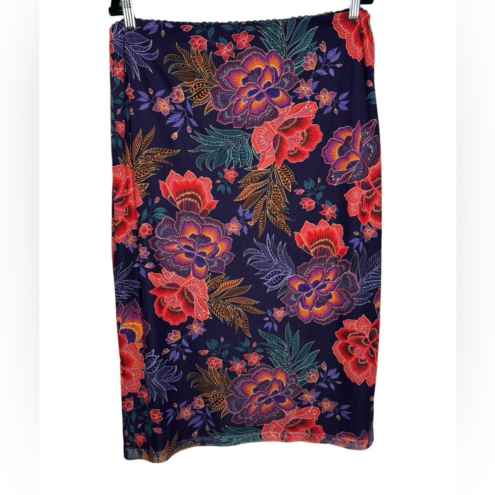 NEW Johnny Was Jade Lizandrea Mesh Pull On Midi Skirt Etta's Garen Print XL - Picture 7 of 13